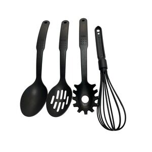 Prestige Black Kitchen Utensil Set Spoon Slotted Spoon Spaghetti Server Whisk